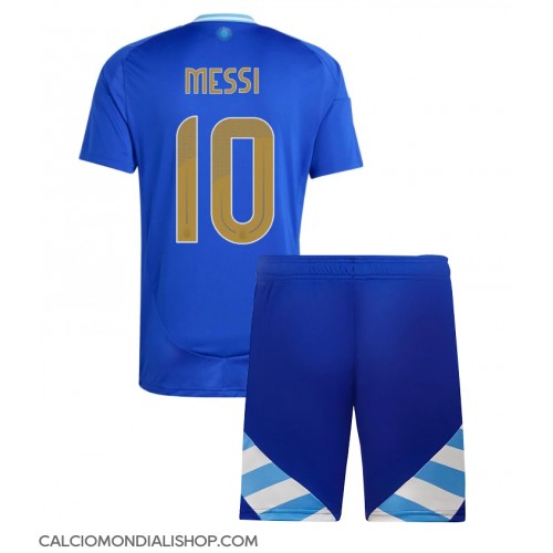 Maglie da calcio Argentina Lionel Messi #10 Seconda Maglia Bambino Copa America 2024 Manica Corta (+ Pantaloni corti)